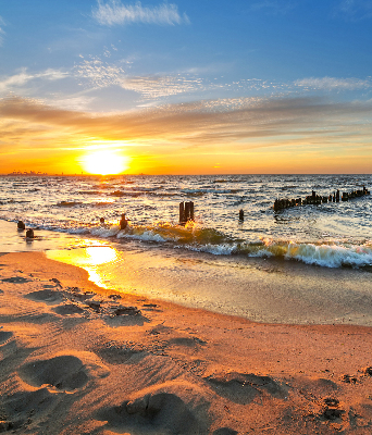Rolgordijn voor het raam Zonsondergang