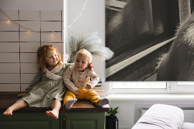 Rolgordijn voor het raam Katten in het raam