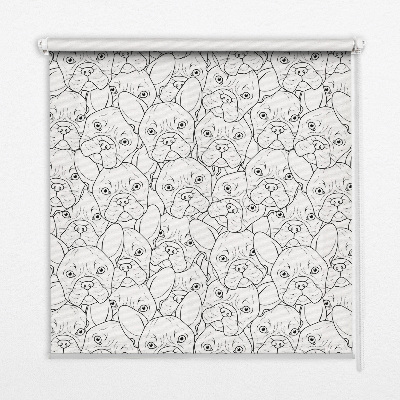 Rolgordijn voor het raam Getekende honden