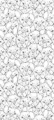 Rolgordijn voor het raam Getekende honden