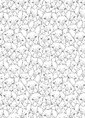 Rolgordijn voor het raam Getekende honden