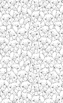 Rolgordijn voor het raam Getekende honden