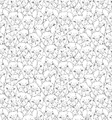 Rolgordijn voor het raam Getekende honden