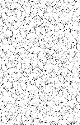 Rolgordijn voor het raam Getekende honden