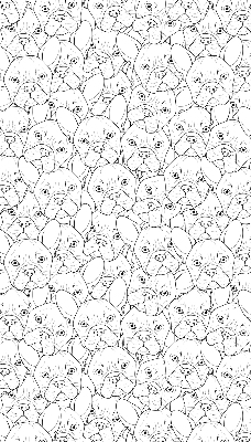 Rolgordijn voor het raam Getekende honden