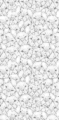 Rolgordijn voor het raam Getekende honden