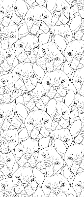 Rolgordijn voor het raam Getekende honden