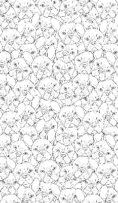 Rolgordijn voor het raam Getekende honden