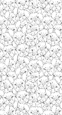 Rolgordijn voor het raam Getekende honden