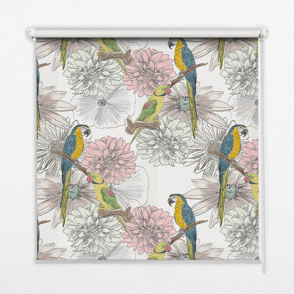 Rolgordijn verduisterend Papegaaien op een tak