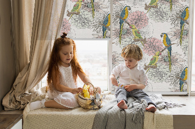 Rolgordijn verduisterend Papegaaien op een tak