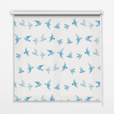 Rolgordijn voor het raam Blauwe vogels
