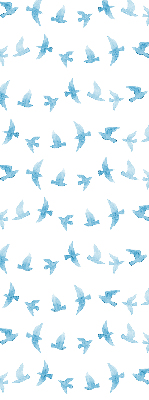 Rolgordijn voor het raam Blauwe vogels