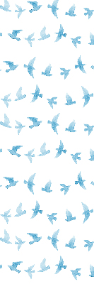 Rolgordijn voor het raam Blauwe vogels