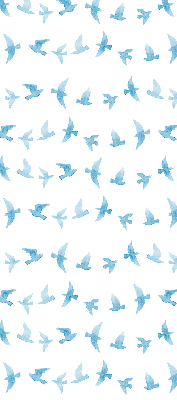 Rolgordijn voor het raam Blauwe vogels