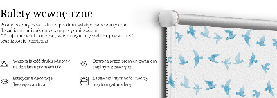 Rolgordijn voor het raam Blauwe vogels