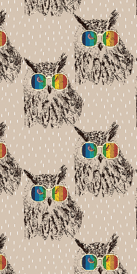 Rolgordijn verduisterend Uilen in kleurrijke glazen