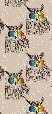 Rolgordijn verduisterend Uilen in kleurrijke glazen