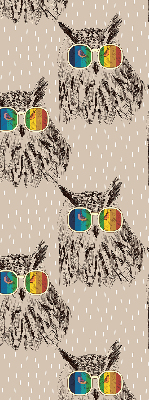 Rolgordijn verduisterend Uilen in kleurrijke glazen