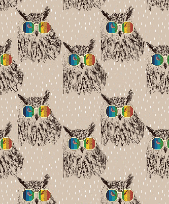 Rolgordijn verduisterend Uilen in kleurrijke glazen