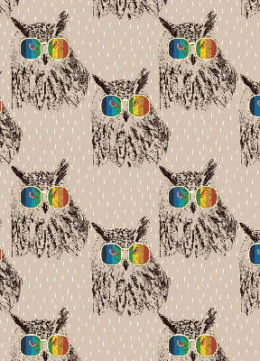 Rolgordijn verduisterend Uilen in kleurrijke glazen