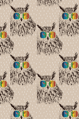 Rolgordijn verduisterend Uilen in kleurrijke glazen