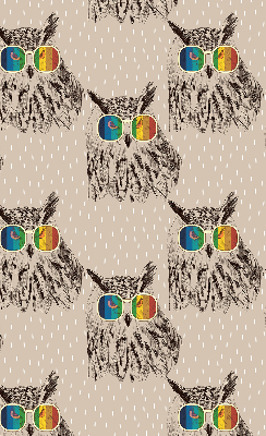 Rolgordijn verduisterend Uilen in kleurrijke glazen