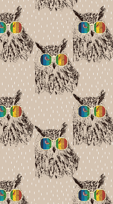 Rolgordijn verduisterend Uilen in kleurrijke glazen
