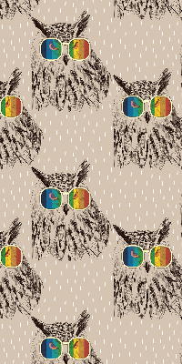 Rolgordijn verduisterend Uilen in kleurrijke glazen