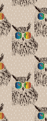 Rolgordijn verduisterend Uilen in kleurrijke glazen