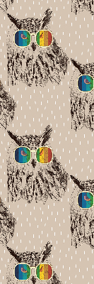 Rolgordijn verduisterend Uilen in kleurrijke glazen