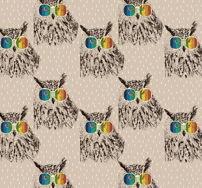 Rolgordijn verduisterend Uilen in kleurrijke glazen