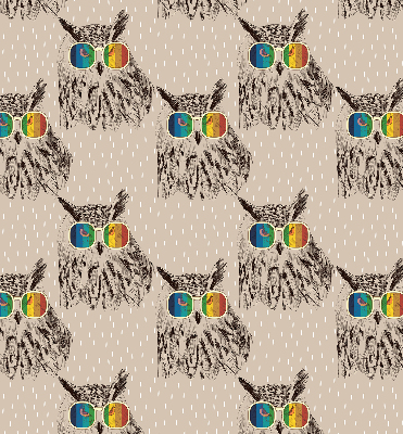 Rolgordijn verduisterend Uilen in kleurrijke glazen