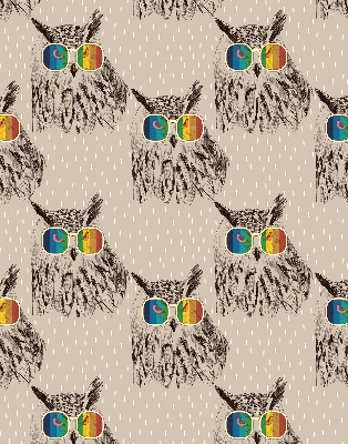 Rolgordijn verduisterend Uilen in kleurrijke glazen