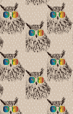 Rolgordijn verduisterend Uilen in kleurrijke glazen