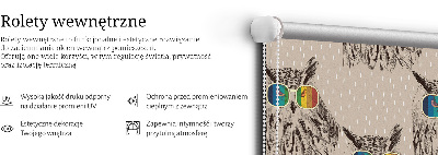 Rolgordijn verduisterend Uilen in kleurrijke glazen