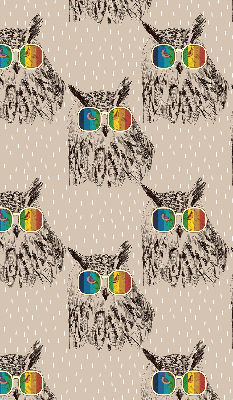 Rolgordijn verduisterend Uilen in kleurrijke glazen