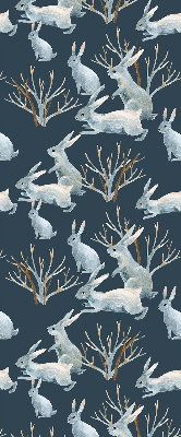 Rolgordijn voor het raam Konijnen en stokken