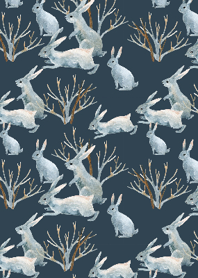 Rolgordijn voor het raam Konijnen en stokken