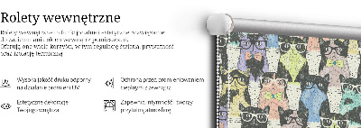 Rolgordijn voor het raam Katten