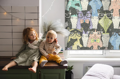 Rolgordijn voor het raam Katten