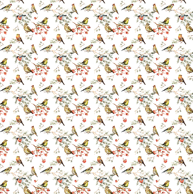 Rolgordijn voor het raam Vogels op de takken