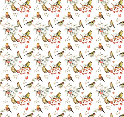 Rolgordijn voor het raam Vogels op de takken