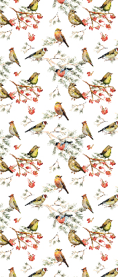 Rolgordijn voor het raam Vogels op de takken