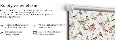 Rolgordijn voor het raam Vogels op de takken