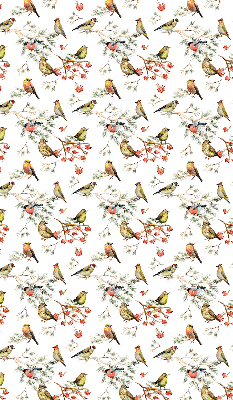 Rolgordijn voor het raam Vogels op de takken