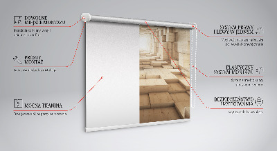 Rolgordijn voor het raam 3D houten gat