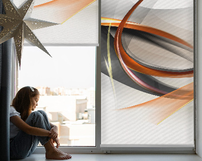 Rolgordijn voor het raam Oranje lijnpatroon