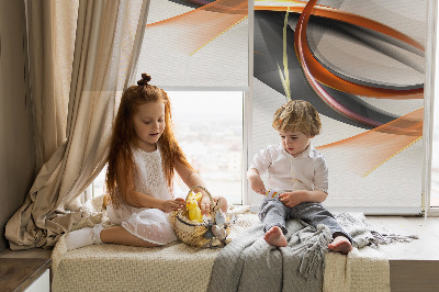 Rolgordijn voor het raam Oranje lijnpatroon