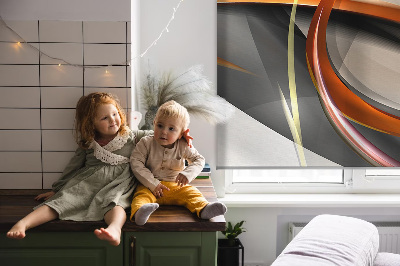 Rolgordijn voor het raam Oranje lijnpatroon